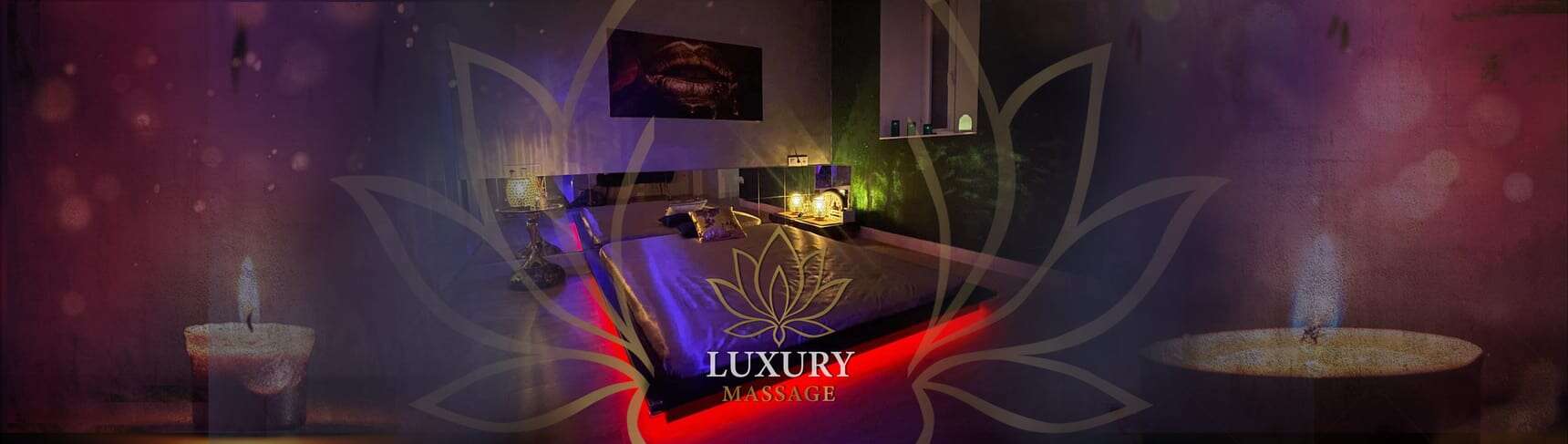 Sala de masaje lujosa con iluminación relajante